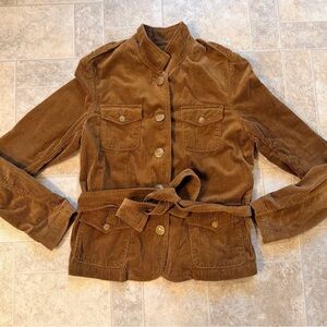 Ralph Lauren Corduroy Belted Utility Jacket - Brown